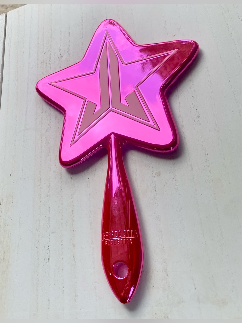 Jeffree Star Hot Pink Chrome Star-Shaped Hand Mirror